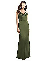 Alt View 2 Thumbnail - Olive Green Cowl-Neck Criss Cross Back Slip Dress