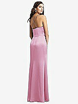 Rear View Thumbnail - Powder Pink Cowl-Neck Criss Cross Back Slip Dress