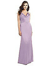 Alt View 2 Thumbnail - Pale Purple Cowl-Neck Criss Cross Back Slip Dress