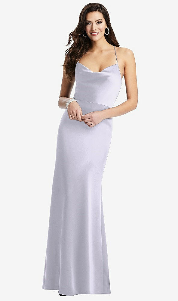 Front View - Silver Dove Cowl-Neck Criss Cross Back Slip Dress