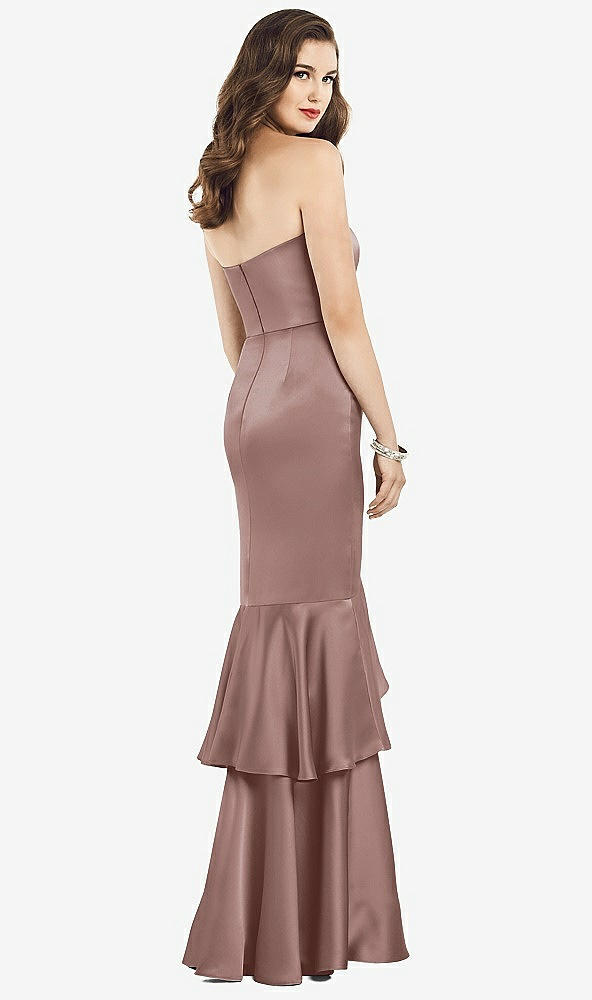 Back View - Sienna Strapless Tiered Ruffle Trumpet Gown