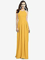 Alt View 1 Thumbnail - NYC Yellow Criss Cross Back Crepe Halter Dress with Pockets