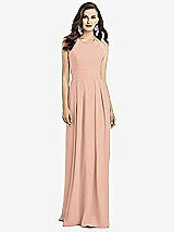 Alt View 1 Thumbnail - Pale Peach Criss Cross Back Crepe Halter Dress with Pockets