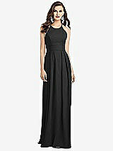 Alt View 1 Thumbnail - Black Criss Cross Back Crepe Halter Dress with Pockets