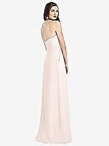 Rear View Thumbnail - Blush Criss Cross Back Crepe Halter Dress with Pockets