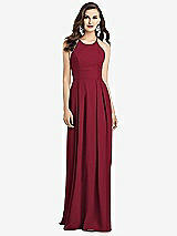 Alt View 1 Thumbnail - Burgundy Criss Cross Back Crepe Halter Dress with Pockets