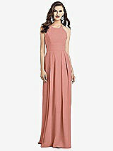 Alt View 1 Thumbnail - Desert Rose Criss Cross Back Crepe Halter Dress with Pockets