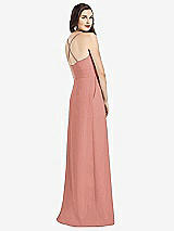 Rear View Thumbnail - Desert Rose Criss Cross Back Crepe Halter Dress with Pockets