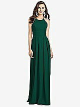 Alt View 1 Thumbnail - Hunter Green Criss Cross Back Crepe Halter Dress with Pockets