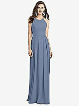 Alt View 1 Thumbnail - Larkspur Blue Criss Cross Back Crepe Halter Dress with Pockets