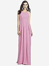 Alt View 1 Thumbnail - Powder Pink Criss Cross Back Crepe Halter Dress with Pockets