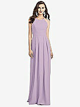 Alt View 1 Thumbnail - Pale Purple Criss Cross Back Crepe Halter Dress with Pockets