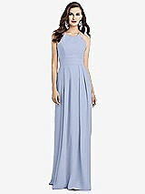 Alt View 1 Thumbnail - Sky Blue Criss Cross Back Crepe Halter Dress with Pockets