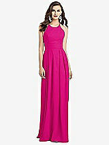 Alt View 1 Thumbnail - Think Pink Criss Cross Back Crepe Halter Dress with Pockets