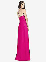 Rear View Thumbnail - Think Pink Criss Cross Back Crepe Halter Dress with Pockets