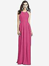 Alt View 1 Thumbnail - Tea Rose Criss Cross Back Crepe Halter Dress with Pockets