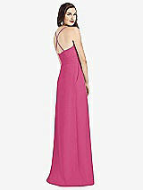 Rear View Thumbnail - Tea Rose Criss Cross Back Crepe Halter Dress with Pockets