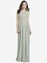 Alt View 1 Thumbnail - Willow Green Criss Cross Back Crepe Halter Dress with Pockets