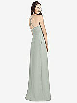 Rear View Thumbnail - Willow Green Criss Cross Back Crepe Halter Dress with Pockets