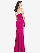 Rear View Thumbnail - Think Pink Strapless Notch Crepe Gown with Front Slit