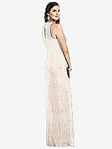 Rear View Thumbnail - Rose Gold Sleeveless Scoop Neck Metallic Trumpet Gown