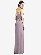 Rear View Thumbnail - Lilac Dusk Slim Spaghetti Strap Chiffon Dress with Front Slit 