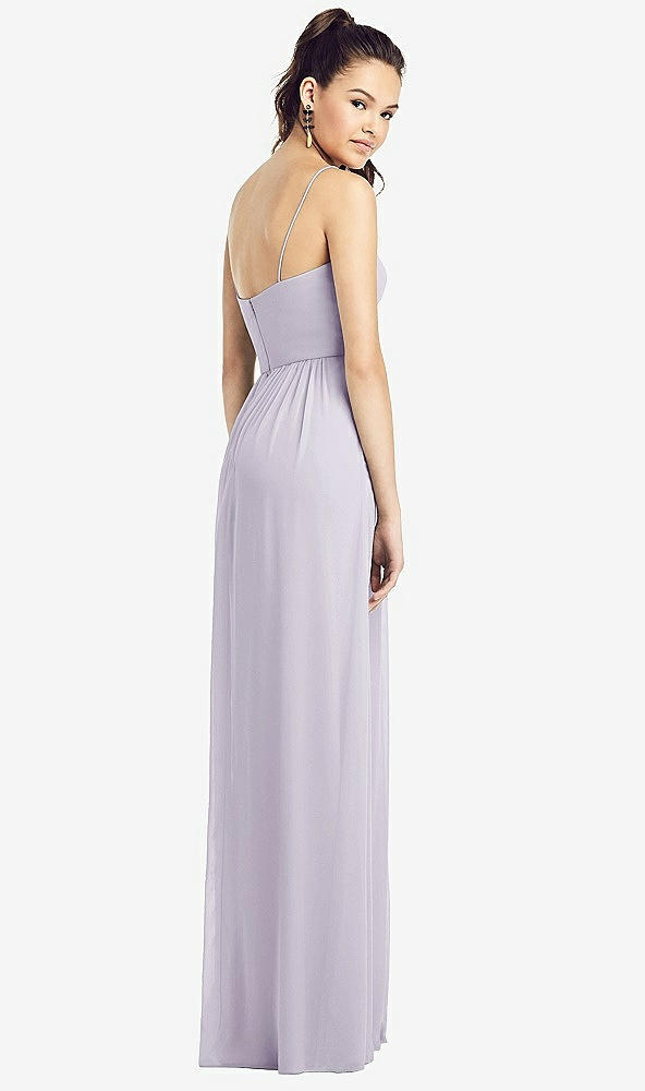 Back View - Moondance Slim Spaghetti Strap Chiffon Dress with Front Slit 