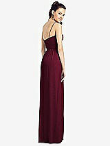 Rear View Thumbnail - Cabernet Slim Spaghetti Strap Chiffon Dress with Front Slit 