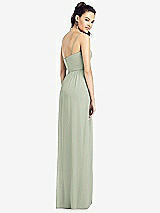 Rear View Thumbnail - Celadon Slim Spaghetti Strap Chiffon Dress with Front Slit 