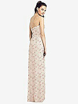 Rear View Thumbnail - Coquette Floral Print Slim Spaghetti Strap Chiffon Dress with Front Slit 