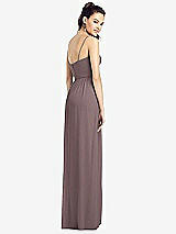 Rear View Thumbnail - French Truffle Slim Spaghetti Strap Chiffon Dress with Front Slit 