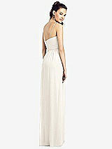 Rear View Thumbnail - Ivory Slim Spaghetti Strap Chiffon Dress with Front Slit 