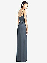 Rear View Thumbnail - Silverstone Slim Spaghetti Strap Chiffon Dress with Front Slit 