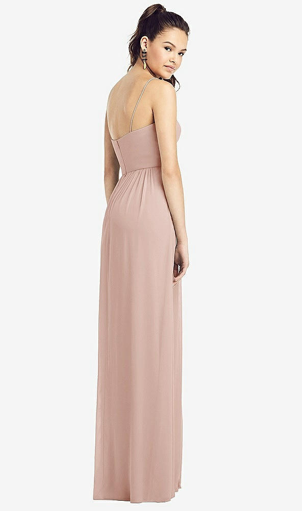 Back View - Toasted Sugar Slim Spaghetti Strap Chiffon Dress with Front Slit 