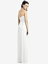 Rear View Thumbnail - White Slim Spaghetti Strap Chiffon Dress with Front Slit 