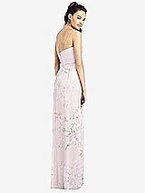 Rear View Thumbnail - Watercolor Print Slim Spaghetti Strap Chiffon Dress with Front Slit 