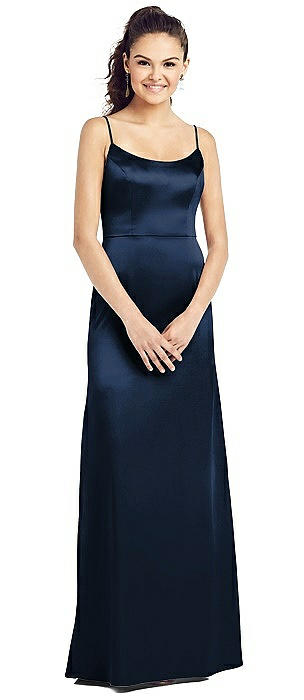 Slim Spaghetti Strap V-Back Trumpet Gown