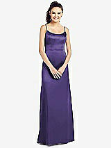 Front View Thumbnail - Regalia - PANTONE Ultra Violet Slim Spaghetti Strap V-Back Trumpet Gown