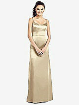 Front View Thumbnail - Banana Slim Spaghetti Strap V-Back Trumpet Gown