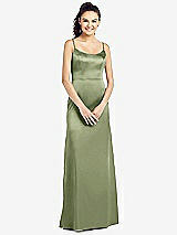 Front View Thumbnail - Kiwi Slim Spaghetti Strap V-Back Trumpet Gown