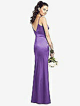 Rear View Thumbnail - Pansy Slim Spaghetti Strap V-Back Trumpet Gown