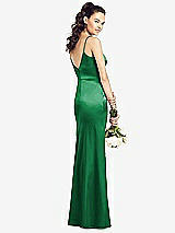 Rear View Thumbnail - Shamrock Slim Spaghetti Strap V-Back Trumpet Gown