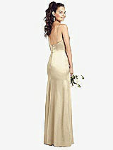 Rear View Thumbnail - Banana Slim Spaghetti Strap Wrap Bodice Trumpet Gown