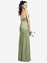 Rear View Thumbnail - Kiwi Slim Spaghetti Strap Wrap Bodice Trumpet Gown