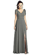 Front View Thumbnail - Charcoal Gray Thread Bridesmaid UKTH018