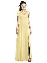 Front View Thumbnail - Pale Yellow Thread Bridesmaid UKTH018