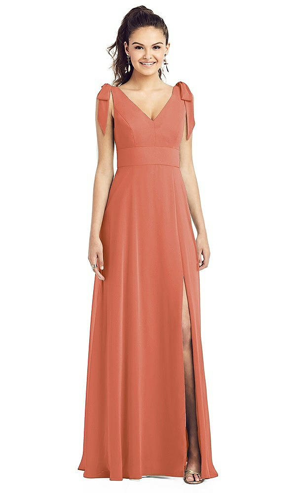 Front View - Terracotta Copper Thread Bridesmaid UKTH018