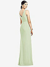 Rear View Thumbnail - Limeade Sleeveless Ruffled Wrap Chiffon Gown