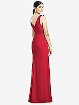 Rear View Thumbnail - Flame Sleeveless Ruffled Wrap Chiffon Gown