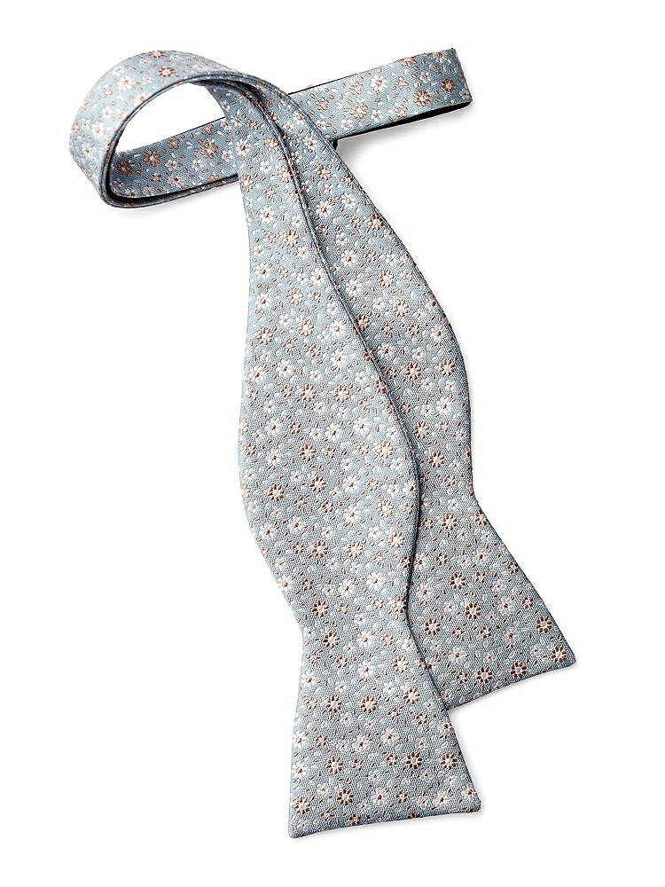 Back View - Icelandic/topaz/ivory Arnit Floral Jacquard Self-Tie Bow-Tie